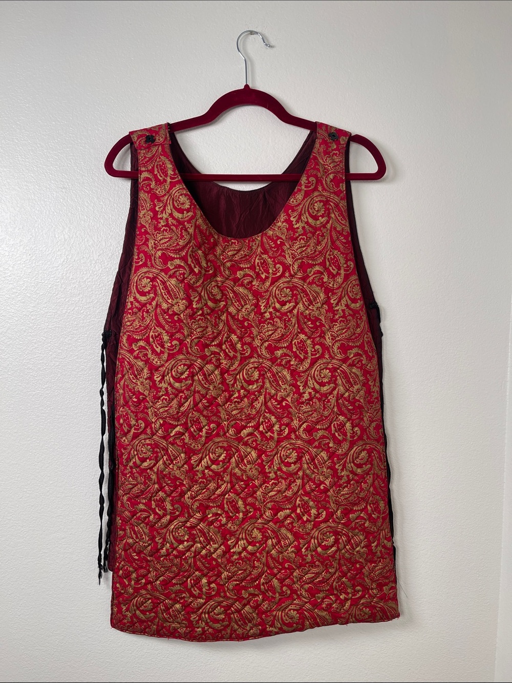 Theater Red and Gold Sleeveless Quilted under-armor